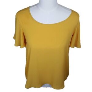 Pink Rose Label Light Summer Blouse Mustard SS Medium 0151